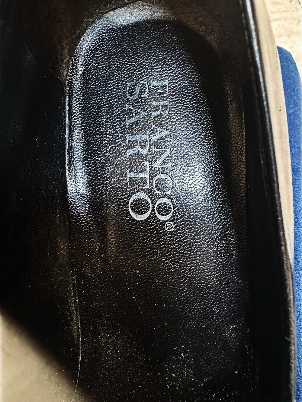 Franco Sarto Black Leather Nolan Block Heel Loafer Pumps